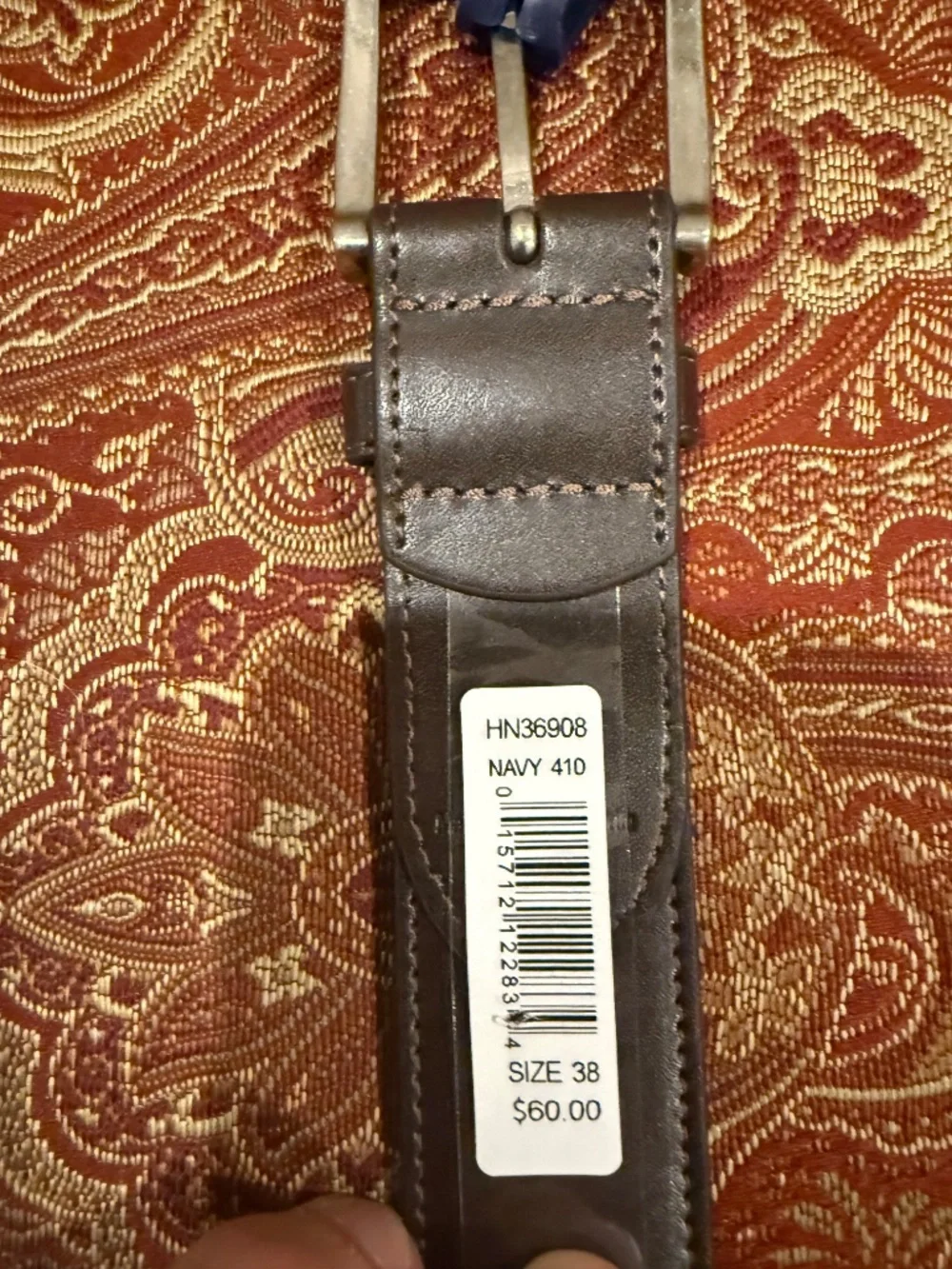 Penguin Men's Size 38 Navy American Flag Belt MSRP $60